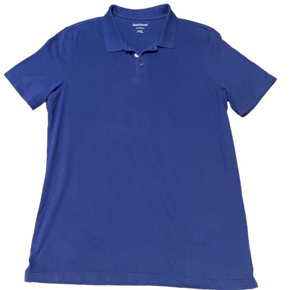 SADDLEBRED tailored fit blue polo‎ - men's large